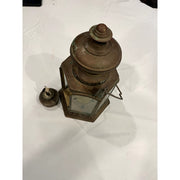 Hexagon Shaped Vintage Brass Lantern 12 1/2" Tall Plus Handle 15"