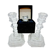 Shannon Crystal By Godinger Faux Diamond Ring With Box + 2 Crystal Candle holdrs